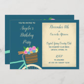 Hübsche Minze und Aquamariner Fahrradkorb mit Blum Einladung (Vorne/Hinten)