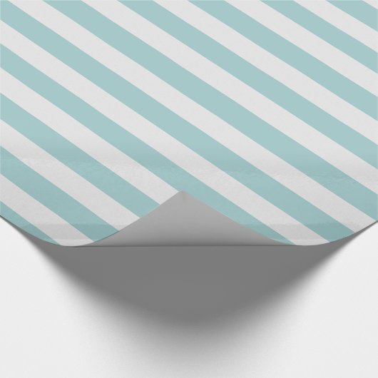 Hübsche Minze und weiße Streifen Geschenkpapier (Ecke)