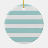 Hübsche Minze und weiße Streifen Hallo Keramikornament (Hinten)