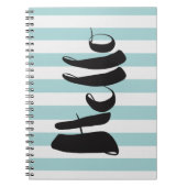 Hübsche Minze und weiße Streifen hallo Notizblock (Vorderseite)