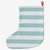 Hübsche Minze und weiße Streifen Herz Großer Weihnachtsstrumpf (Rückseite)