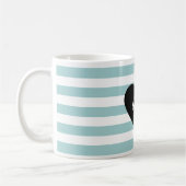 Hübsche Minze und weißes Streifen-hallo Herz Kaffeetasse (Links)