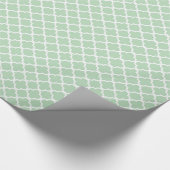 Hübsche Minze Weißes Chic Quatrefolie Geschenkpapier (Ecke)