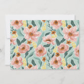 Hübsche Minznadel Rosa Blumengebäck Kinderdusche Einladung (Rückseite)