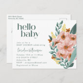 Hübsche Minznadel Rosa Blumengebäck Kinderdusche Postkarte (Vorne/Hinten)