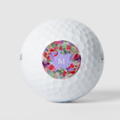 Hübsche Mit Monogramm Farbe Golfball (Vorderseite)