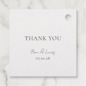 Hübsche Mit Monogramm Gold- und Grüne Hochzeiten Geschenkanhänger (Rückseite)