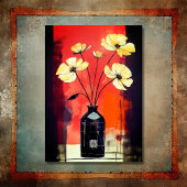 Hübsche moderne Blume und Vase Happy Birthday Karte