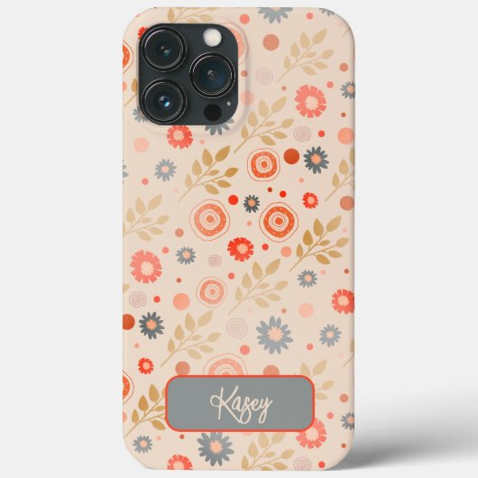 Hübsche, moderne, florale Inspirivity anpassbar Case-Mate iPhone Hülle (Rückseite)