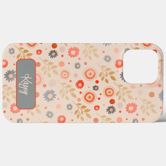 Hübsche, moderne, florale Inspirivity anpassbar Case-Mate iPhone Hülle (Rückseite (Horizontal))