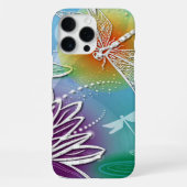 Hübsche moderne Frühlingsblumenkunst Libelle iPhone Hülle (Rückseite)