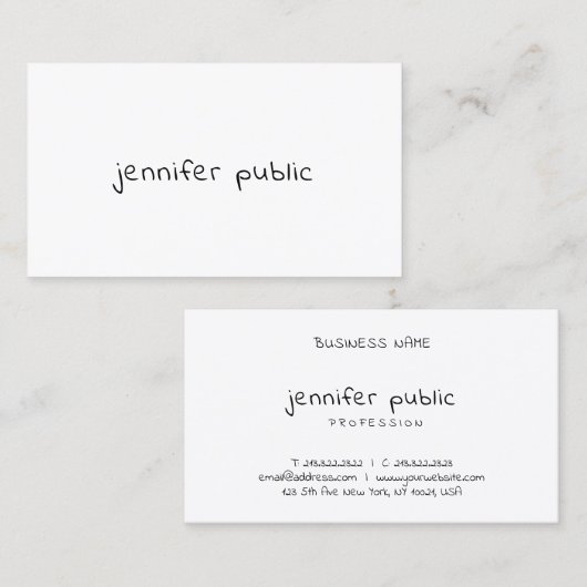 Hübsche, moderne, handgeschriebene Textvorlage Visitenkarte (Vorne/Hinten)