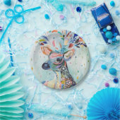 Hübsche moderne Hirschkunst Blume Antler Pappteller (Party)