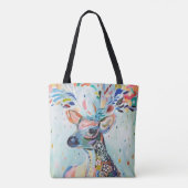Hübsche moderne Hirschkunst-Blumen-Geweih Tasche (Rückseite)