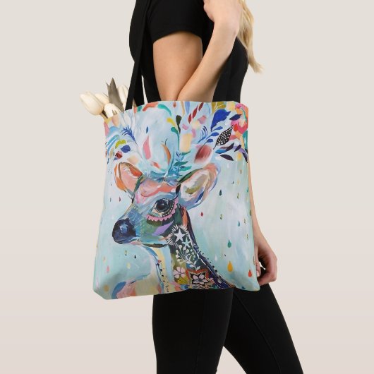 Hübsche moderne Hirschkunst-Blumen-Geweih Tasche (Von Nahem)