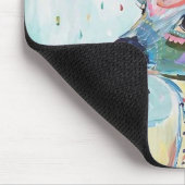Hübsche moderne Hirschkunst-Blumen-Geweihe Mousepad (Ecke)