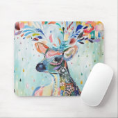 Hübsche moderne Hirschkunst-Blumen-Geweihe Mousepad (Mit Mouse)