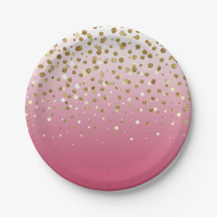 Hübsche moderne Imitate Gold Glitzer Confetti Pappteller