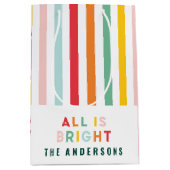 Hübsche moderne minimalistische Weihnachtszeit Mittlere Geschenktüte (Vorderseite)