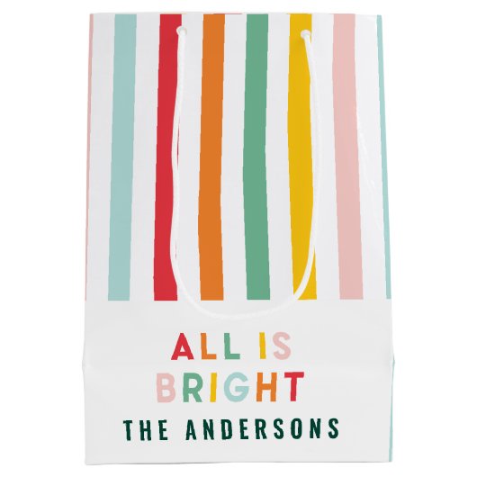 Hübsche moderne minimalistische Weihnachtszeit Mittlere Geschenktüte (Rückseite)