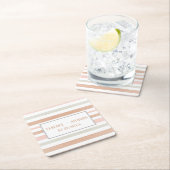 Hübsche moderne neutrale Streifen Personalisiert Rechteckiger Pappuntersetzer (Vor Ort)