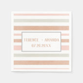 Hübsche moderne neutrale Streifen Personalisiert Serviette (Vorderseite)