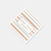 Hübsche moderne neutrale Streifen Personalisiert Serviette (Ecke)