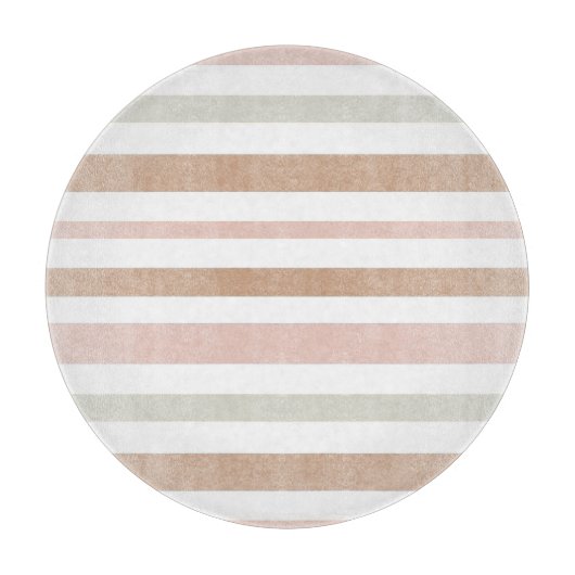 Hübsche moderne neutrale Streifen Schneidebrett (Vorderseite)