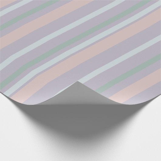 Hübsche, moderne Pastellstreifen Geschenkpapier (Ecke)