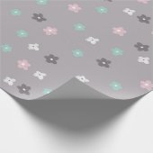 Hübsche moderne rosa blaue Blumenblütendusche Geschenkpapier (Ecke)