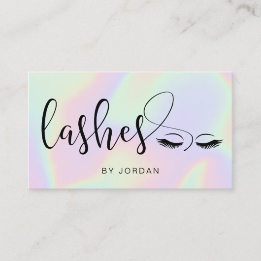 Hübsche, moderne und stilvolle holografische Lashe Visitenkarte (Vorderseite)