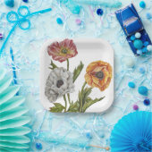 Hübsche Mohnpapier-Teller Pappteller (Party)