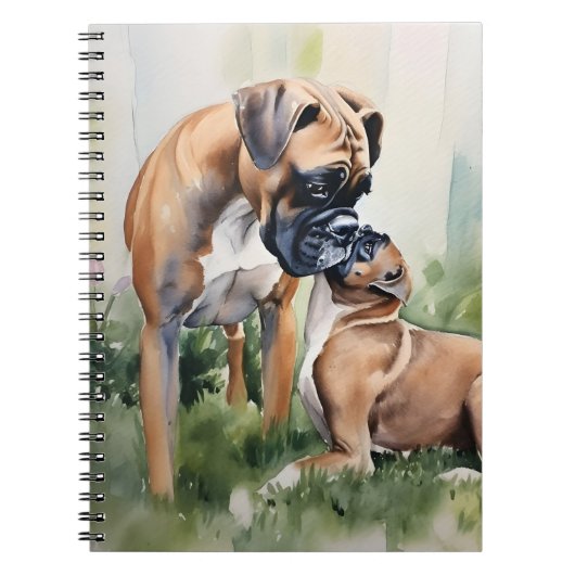 HÜBSCHE MOMMA- UND BABY-BOXER-Hunde Notizblock (Vorderseite)