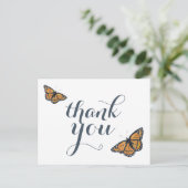 Hübsche Monarch Butterfly Art Danke Postkarte (Stehend Vorderseite)