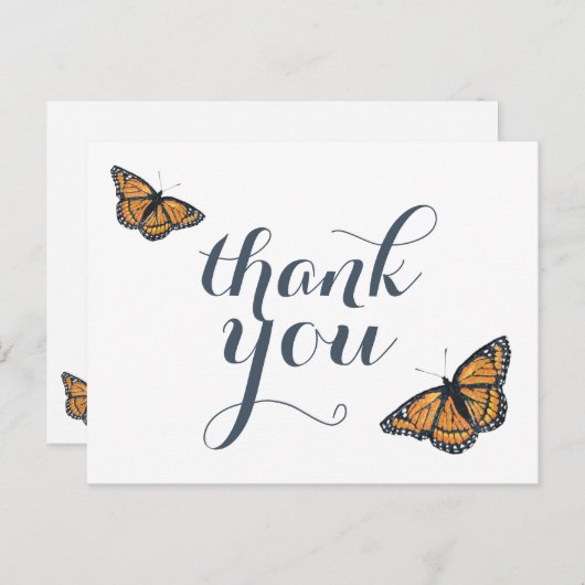 Hübsche Monarch Butterfly Art Danke Postkarte (Vorne/Hinten)