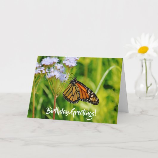 Hübsche Monarch Butterfly Geburtstagkarte Karte (Kleine Pflanze)