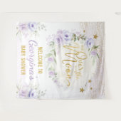 Hübsche Mondstars Lila Baby-Girl Willkommen Wandteppich (Vorderseite (Horizontal))