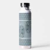 Hübsche Monogram Elegant Butterfly Wings Aquamarin Trinkflasche (Links)