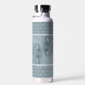 Hübsche Monogram Elegant Butterfly Wings Aquamarin Trinkflasche (Rechts)