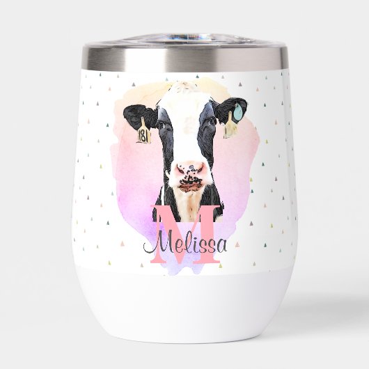 Hübsche Monogram Girls Name Rosa Niedlich Holstein (Vorderseite)