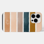 Hübsche Monogramm gestrichene Streifen iPhone Hülle (Rückseite (Horizontal))