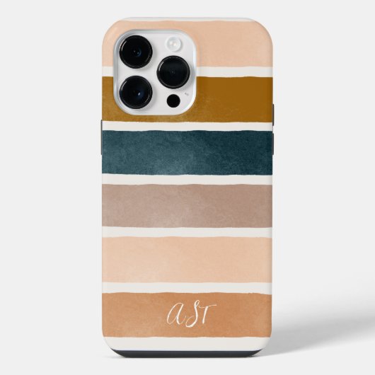 Hübsche Monogramm gestrichene Streifen iPhone Hülle (Rückseite)