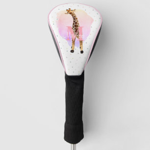 Hübsche Monogramm Girls Name Rosa Niedliche Giraff Golf Headcover