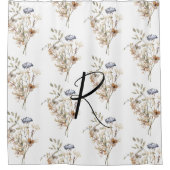 Hübsche Monogramm-Wildblumen Duschvorhang (Vorderseite)