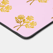 Hübsche monogrammatikalische Rosa Faux Gold Roses  Schreibtischunterlage (Ecke)