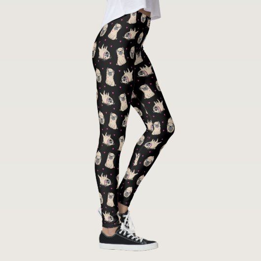 Hübsche Mops-Druck-Leggings Leggings (Rechts)