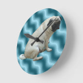 Hübsche Mops-Wand-Uhr Runde Wanduhr (Winkel)