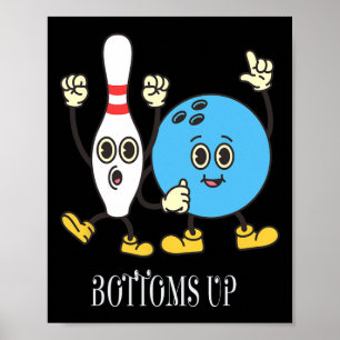 Hübsche Motivations-Bowling-Designs Unterseite Vor Poster