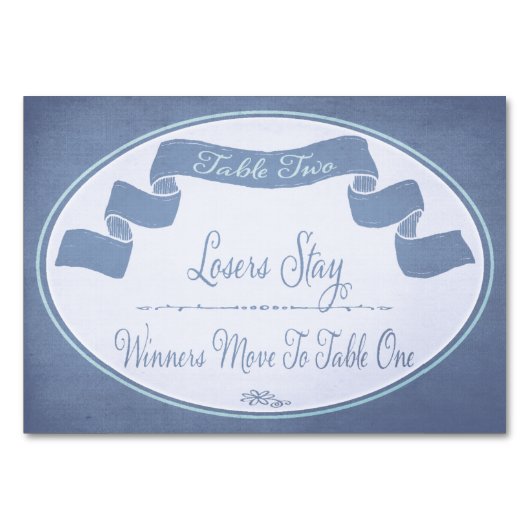 Hübsche Multifunktionsband-Bunco-Tischkarte Nr. 2 Tischnummer (Vorderseite)