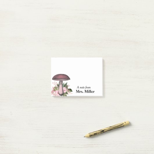 Hübsche Mushroom Bouquet Personalisierte Anmerkung Post-it Klebezettel (Auf Schreibtisch)